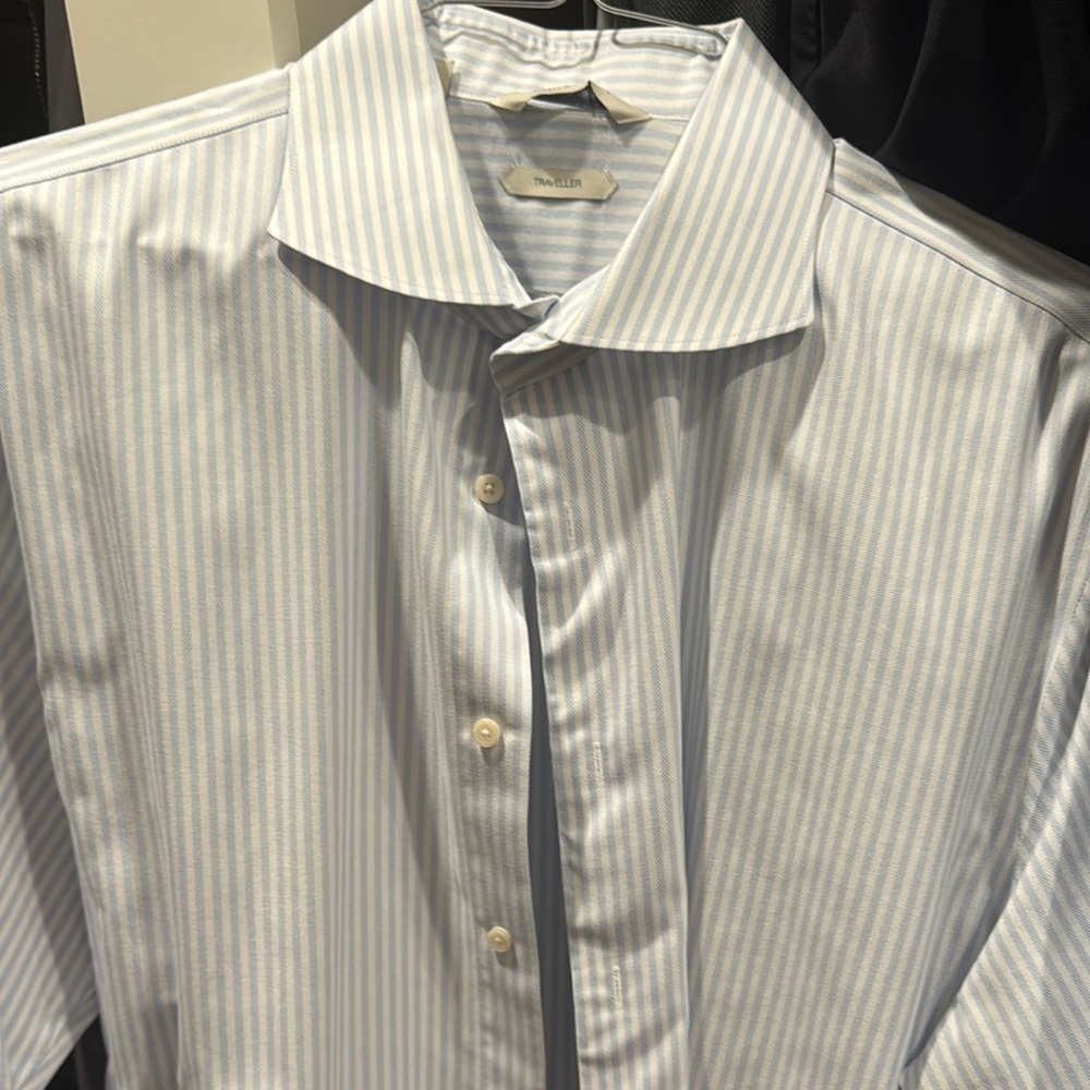 Suit supply Men's traveller Blue Striped Shirt